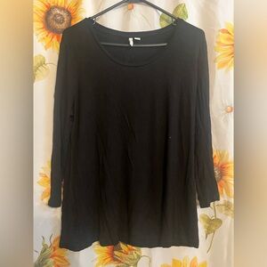 Elegant Black Long Sleeve Women's Tee